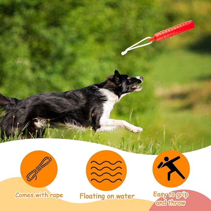Blueweenly 8 Pcs Dog Bumper Toy for Water Retrieving Plastic Puppy Training Dummy Dog Float Toy Lightweight for Float on The Water Pool Outdoor Training Hunting Fetching (Orange and Red)