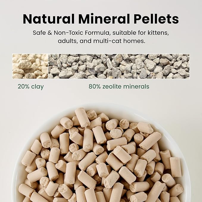 Gardner Pet Non-Clumping Zeolite Cat Litter Pellets (14Lbs Bundle), High-Absorbent Mineral Refill for Double-Layer Sifting Litter Boxes, 99.9% Dust-Free & Superior Odor Control, Unscented (3.5Lbs x 4)