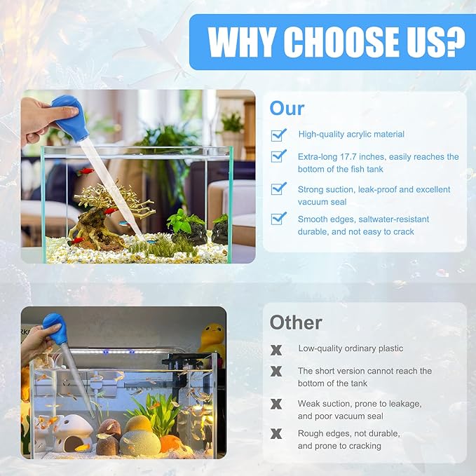 2 Sets Long Pipette for Fish Tank Coral Food Feeder Long Syringe Aquarium Coral Feeding Tube, with Extension Tube, Tweezers, for Reef Roids Aquatic Plant Snake Lizard Axolotls, Fish Tank Accessories
