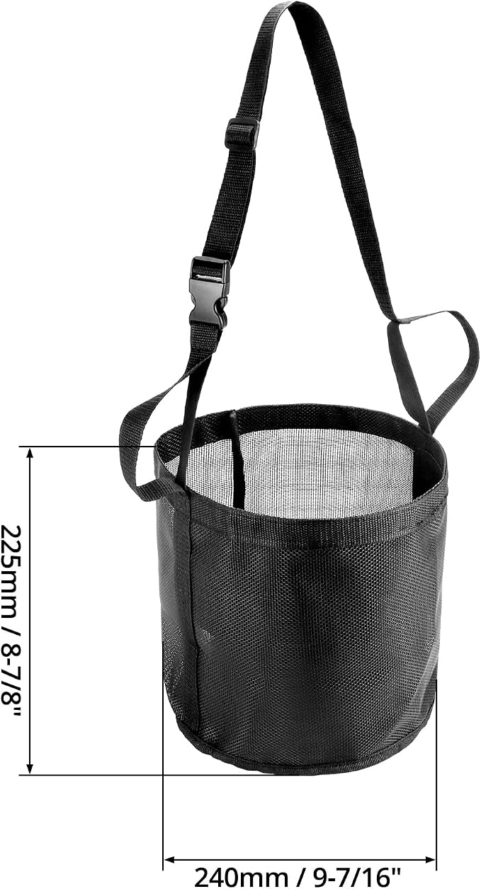 QWORK 2 Pack Horse Feed Bag for Grain - Durable Mesh Grain Feeder with Adjustable Strap, Comfortable Neck and Nose Pad Horse Muzzle Feed Bag, for Feeding Grain, Powder, Supplements