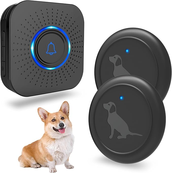 Dog Doorbell to Go Outside, Wireless Doggie Door Bell Operating at 1000 Feet with IP65 Waterproof Touch Button, 58 Melodies & 4 Notification Modes