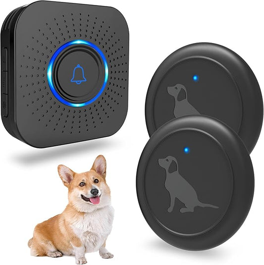 Dog Doorbell to Go Outside, Wireless Doggie Door Bell Operating at 1000 Feet with IP65 Waterproof Touch Button, 58 Melodies & 4 Notification Modes