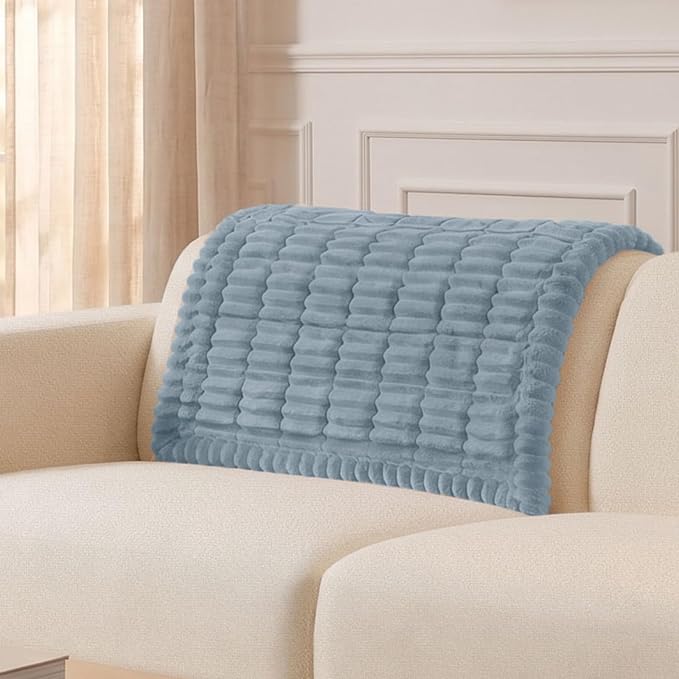 Smiry Couch Cover for Dogs, Non Slip Washable Sofa Protector for Pets, Soft Furniture Cover for Pet, Stylish Sofa Covers, Cozy Protect Against Fur, Dirt & Everyday Messes (Haze Blue, 35.4" x 35.4")