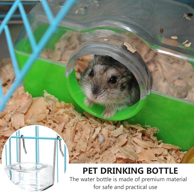 2 Pack Small Animal Water Bottle No Drip, 180ml Hanging Pet Water Dispenser for Guinea Pig Rabbit Hamster Bunny Chinchilla, Cage Feeder with Stainless Tube