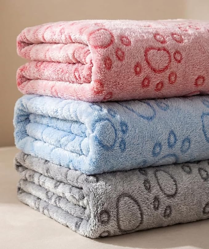 Dog Blankets for Medium Large Dogs Washable, 3 Pack Pet Blanket Washable 41" x 31", Fuzzy Soft Puppy Blanket Throw Cover for Kennel Crate Bed, Blanket for Dogs, Pet Blankets for Dog
