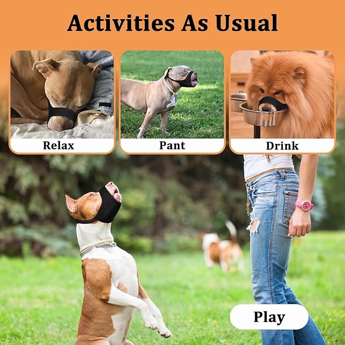 Mayerzon Pitbull Muzzle, Soft Muzzle for American Bully Bulldog Boxers Rottweilers, Anti Fierce Barking Biting Chewing Mouth Guard for Medium Large Short Snout Dogs in Grooming Walking Vet Visits