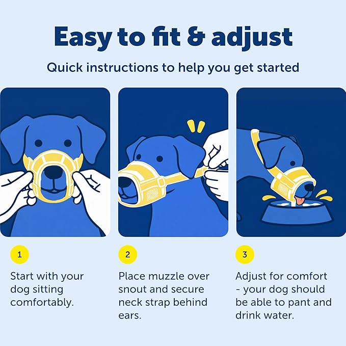 PetSafe Dog Muzzle - Extra Large, Black - Comfortable Padding - Adjustable Sizing for Small, Medium and Large Dogs - Prevents Biting - Allows Room to Pant - Perfect for Visits to the Vet or Groomer
