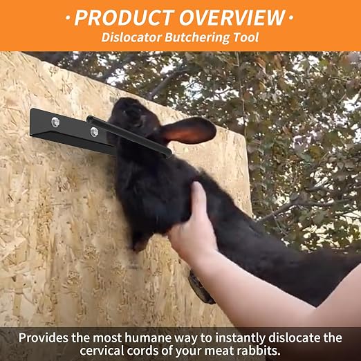 Meat Rabbit Dispatch Dislocator Butchering Tool – Heavy Duty Metal Wringer Neck Cervical Dislocation Tool for Humane Processing of Rabbits, Squirrels, and Other Small Animals