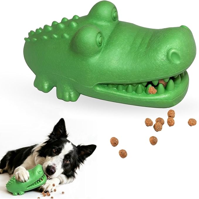 Treat Dispensing Dog Toys - Durable Dog Toys for Aggressive Chewers, Nature Rubber Chew Toy for Medium & Large Dogs, Relieve Boredom Separation Anxiety & Clean Teeth, Dishwasher Safe