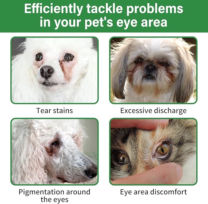 120pcs Eyes Wipes for Dogs & Cats, Vet-Recommended Tear Stain Remover, Hypoallergenic, Removes Discharge Debris Crust, No Added Fragrance, with Aloe & Coconut Oil, Puppy Essentials Dog Accessories