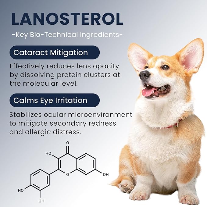 Cataract Drops for Dogs, Dog Eye Drops for Relieving Itching & Irritation, Vet Recommend Eye Drops for Dogs Eye Infection Treatment, Long-Lasting Relief for Dryness Pink Eyes Vision Clarity (2 X10ml)