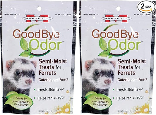 Marshall 41683 Goodbye Odor Semi-Moist Treats for Ferrets, 2.5 oz (Pack of 2)