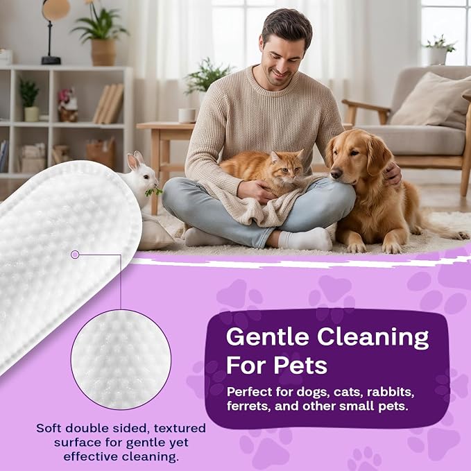 Dog & Cat Dental Wipes - Finger Toothbrush for Plaque, Tartar & Breath | Dental wipes help remove plaque, tartar & bad breath for dogs, cats & small pets, easy at-home oral care, 50 Wipes, Mint