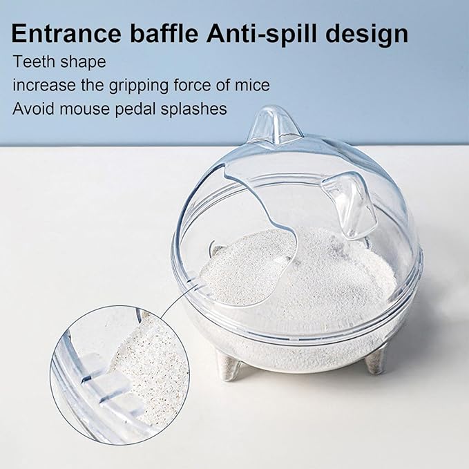 Hamster Sand Bath Container - Durable Pet Bathing Box, Perfect Sand Bath Set for Hamsters | Secure and Spacious Sand Container, Ideal for Rodents, Easy Cleaning Pet Grooming Solution