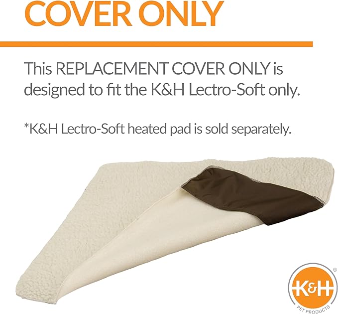 K&H Pet Products Lectro-Soft Outdoor Heated Dog & Cat Bed Replacement Cover, Fits K&H Lectro-Soft Medium Beds (Heated Bed Sold Separately), Machine Washable Fleece Cover - 24 X 19in