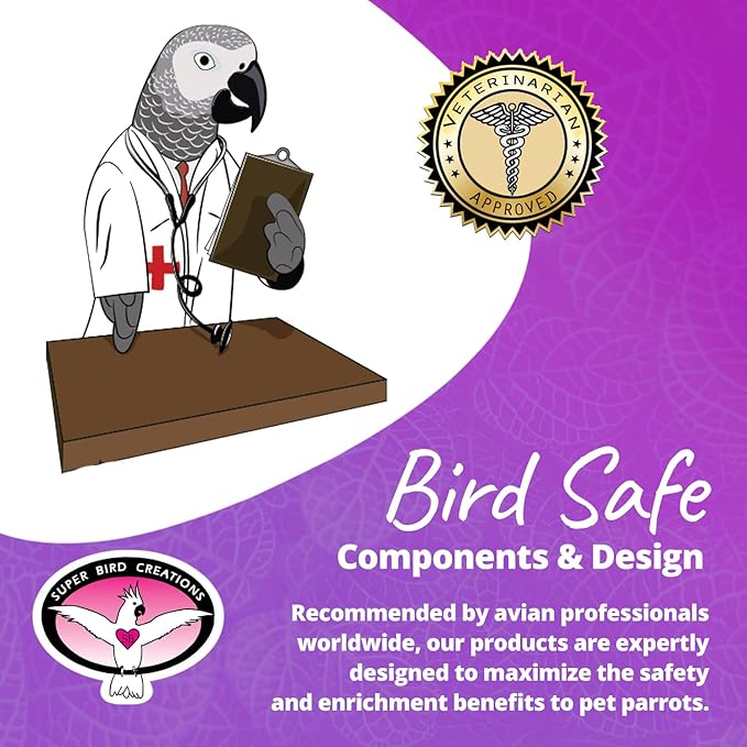 Super Bird Creations SB1203 Large Rainbow Aglets Bird Toy - Satisfies Chewing & Preening Instincts - African Greys Small Cockatoos Parrots - Encourages Curiosity - Ideal for Medium-Large Bird Size
