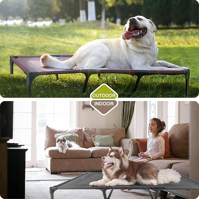 suddus Elevated Dog Bed Waterproof Outdoor, Portable Raised Dog Bed, Dog Beds Off the Floor, Dogs Bed Easy Clean Indoor or Outdoor Use, Medium, Blue