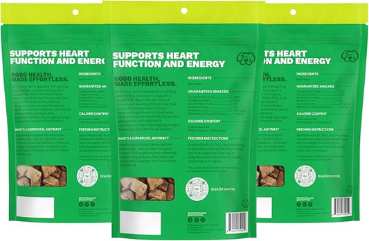 Get Joy Freeze Dried Dog Treats, 100% Beef Heart, 4 Ounce Bag (Pack of 3), Single Ingredient Organ Meat, High Protein, Heart Health, Energy, Grain Free, Gluten Free, Made in USA