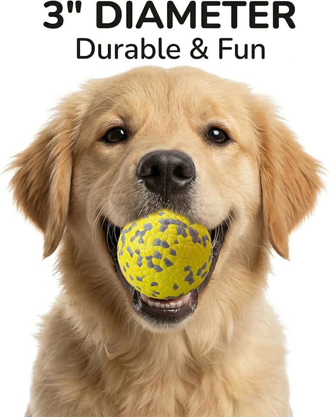Dog Ball Toys Dog Tennis Ball for Aggressive Chewers Indestructible Bouncy Lightweight Water Toy Fetch Ball for Large Medium and Small Dog