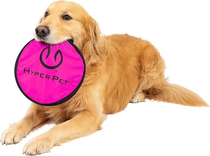 Hyper Pet Flippy Flopper Dog Interactive Dog Toys [Flying Disc Fetch Toy Floats in Water & Safe on Teeth] (Colors Will Vary), Multicolor, 9"