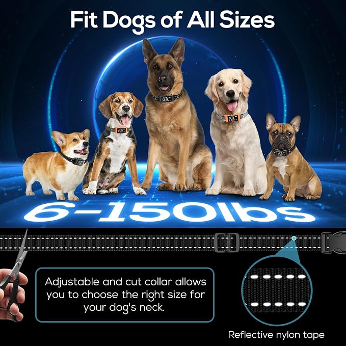Bark Collar, 2 Pack Smart Dog Bark Collar for Large Medium Small Dogs, Anti Barking Device for Dogs Training Collar with Beep Vibration Harmless Shock, 5 Adjustable Sensitivity (Orange)