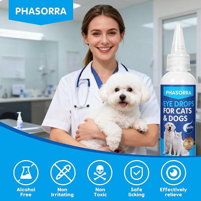 Dog & Cat Eye Drops, Soothing Eyes, Relieve Eye Irritation & Itching, Redness, Gentle and Safe - 2 fl oz