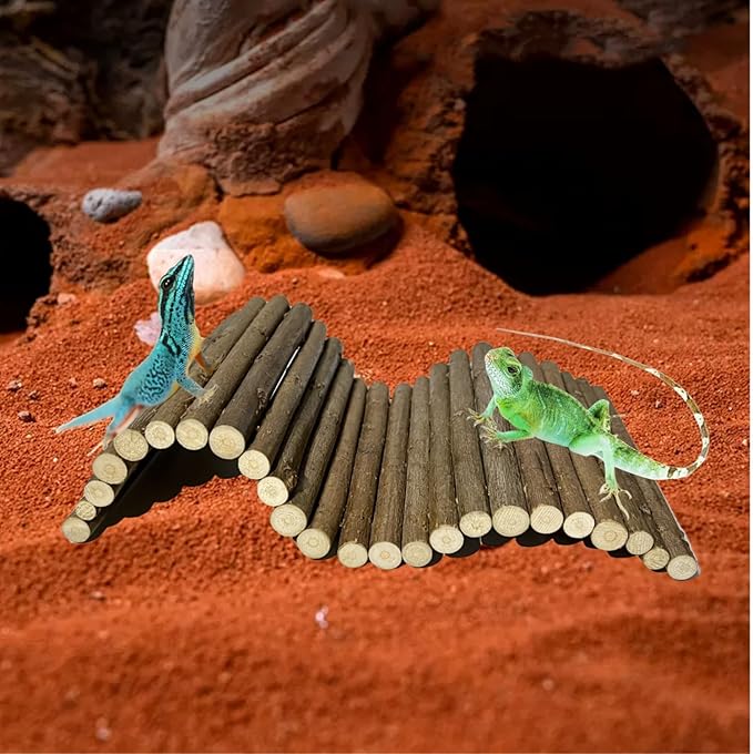 Hermit Crab Hideout, Hermit Crab Climbing Toys, Wooden Reptile Hideout, Climb Bridges for Lizard Chameleon Hamster Rats Chinchilla Guinea Pig Rabbit Bearded Dragon (4 x 8 inches)