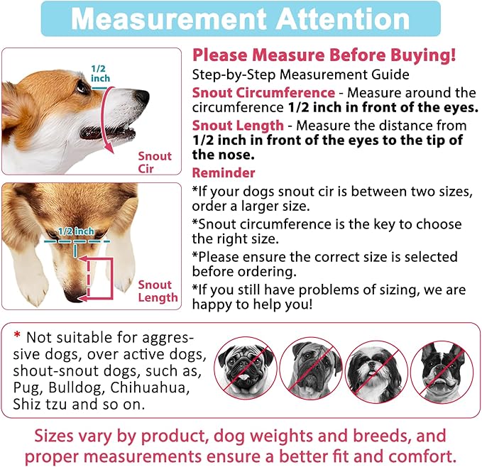 LUCKYPAW Dog Muzzle Anti Biting Barking and Chewing with Comfortable Mesh Soft Fabric and Adjustable Strap, Suitable for Small, Medium and Large Dogs(Black Bone,L)