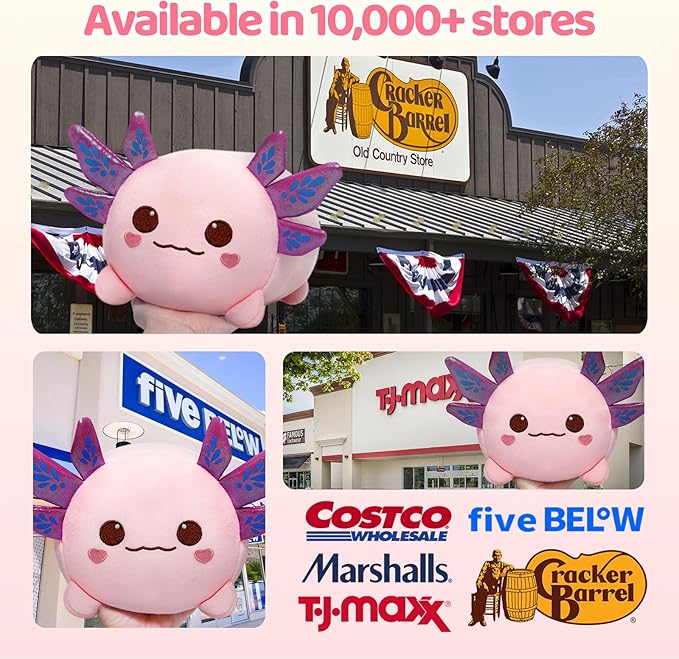 Mewaii Axolotl Plush, Cute Pink Axolotl Stuffed Animal, Soft Plushies Cuddle Pillow, Anime Plushie Doll, Cute Stuff Toys Gift for Girls, Boys and Males (8 Inch)