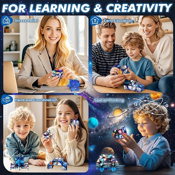 Star Cube Magic Cube Set, 2 in 1 Yoshimoto Cube for Kids and Adults, Toy for Boys and Girls Ages 8-12