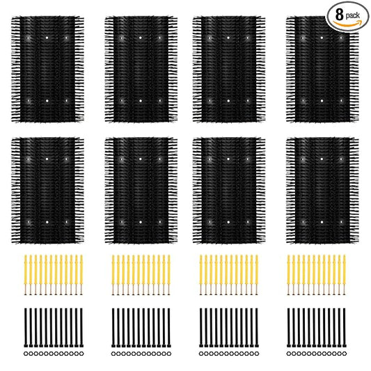 Extra Large Size Livestock Scratching Brush, Upgraded Horse/Goat/Cow/Cattle Scratcher Brush for Grooming, Itch Relief Horse Scratcher Brushes Kit with Two Sets of Mounting Screws(8-Pack,Black)
