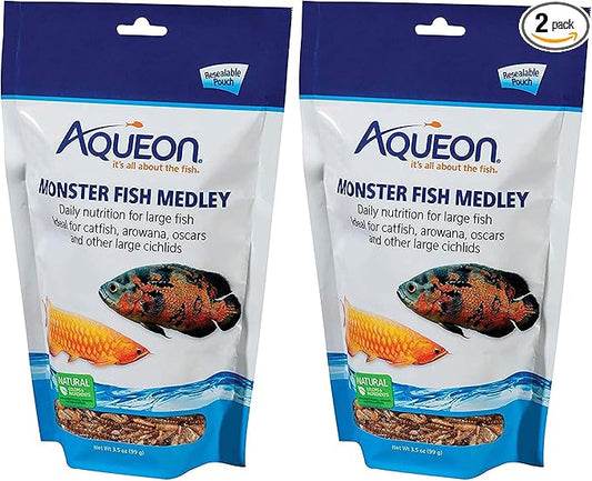 Aqueon Monster Fish Medley 3.5 Ounces (Pack of 2)