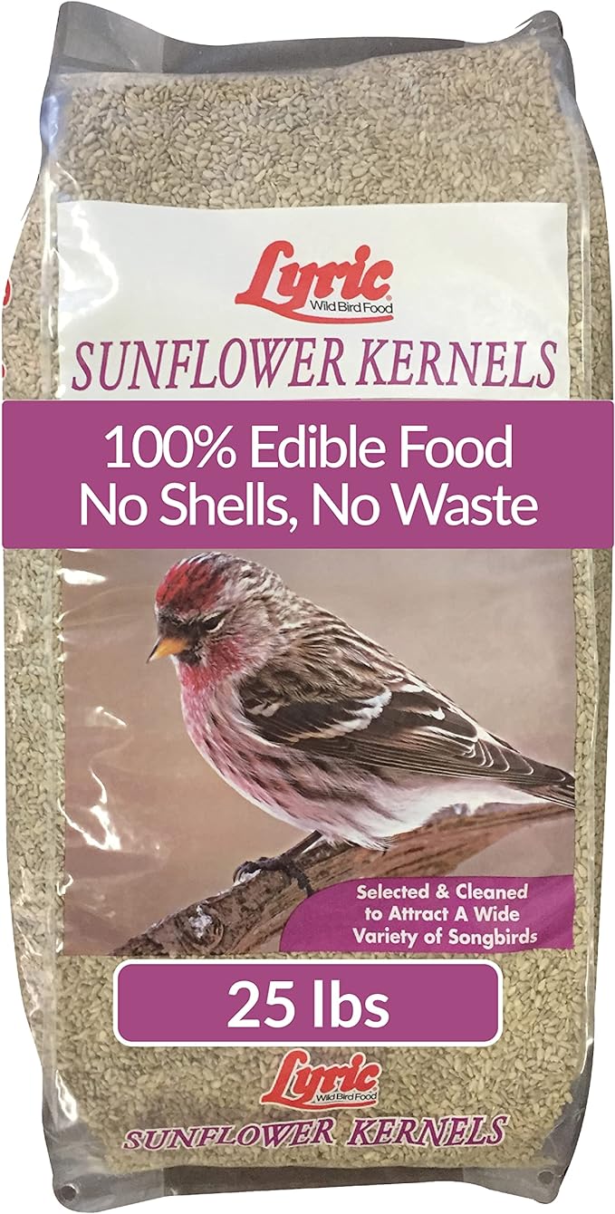 Lyric Sunflower Kernels No Waste Wild Bird Seed 25 lb Peanut Pieces - Shelled Peanuts for Wild Birds 15 lb - Perfect for Your Backyard Feeders