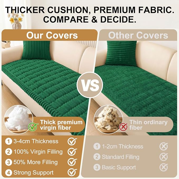 Smiry Couch Cover for Dogs, Non Slip Washable Sofa Protector for Pets, Soft Furniture Cover for Pet, Stylish Sofa Covers, Cozy Protect Against Fur, Dirt & Everyday Messes (Turquoise, 43" x 82.7")
