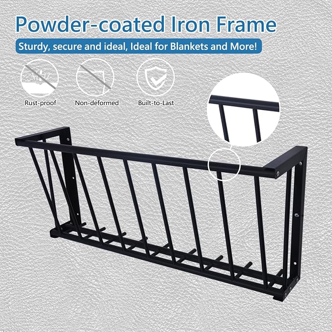 2Pcs Wall Mount Hay Rack, 40'' Long Livestock Hay Feeder with 25 Gallon Capacity, Carbon Steel Hay Feeder for Sheep, Goats, Horses, Indoor Outdoor Uses