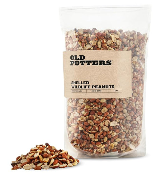Old Potters' Wildlife Shelled Peanuts, 5 lbs for Birds, Squirrels. USA Grown Non-GMO Raw Shelled Peans. Not for Human Consumption
