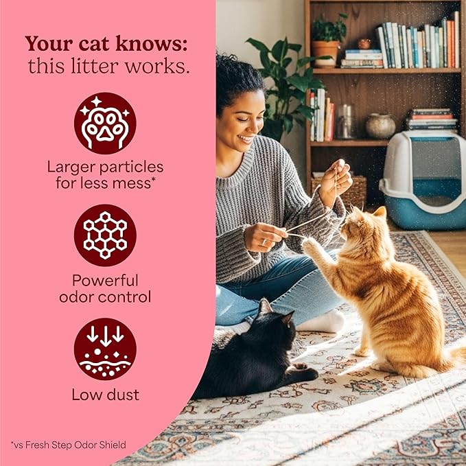 Fresh Step Clean Paws Multi Cat Clumping Litter with Febreze Freshness, 22 lb (Package May Vary)