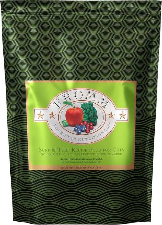 Fromm Four-Star Nutritionals Surf & Turf Cat Food - Premium Dry Cat Food - Salmon Recipe - 4 lb