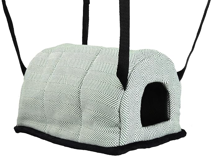 Cuddle Up Rat Chinchilla Recycled Eco Igloo: Green Herringbone