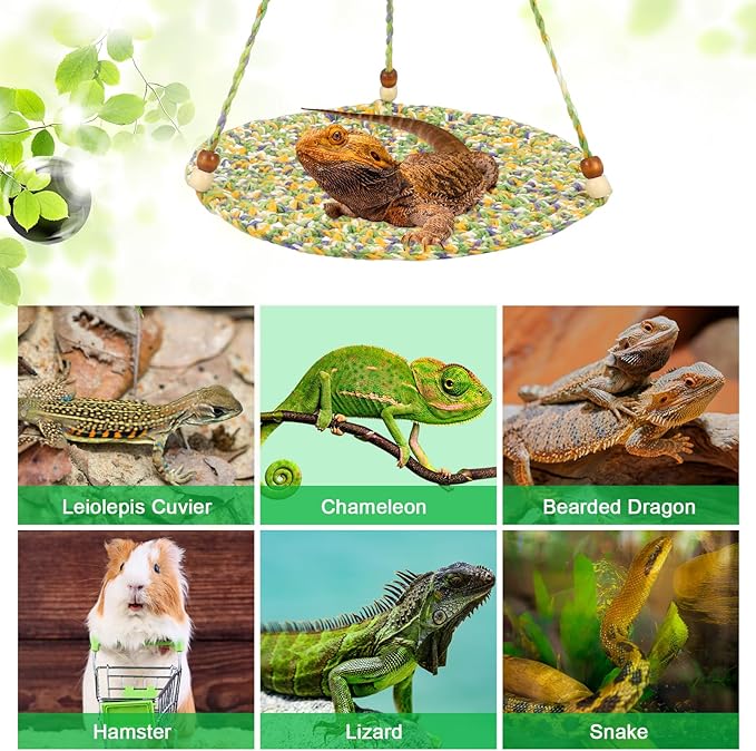 Jspupifip Bearded Dragon Bed, Large Reptile Hammock for Lizard Cage, Gecko & Chameleon Accessories
