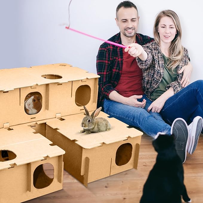 BINKYBUNNY Mini Haven - Rabbit Hideouts & Play Structure for Indoor Bunnies & Chinchillas