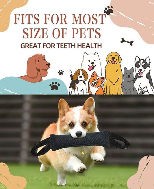 Clysoru Tug of War Dog Toy Bite with 2 Strong Handles Made of Durable Tear Resistant Strong Stitches
