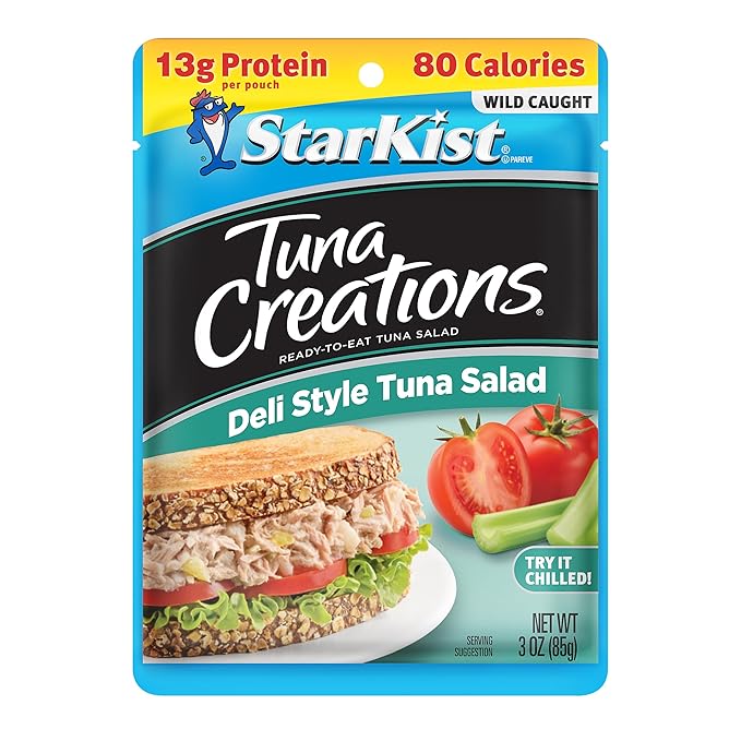 StarKist Tuna Creations Deli Style Tuna Salad Pouch (3 oz - 24 Pack) Wild Caught, High Protein Shelf Stable Seafood, Gluten Free, Soy Free, No Draining, Ready to Eat for Salads and Sandwiches