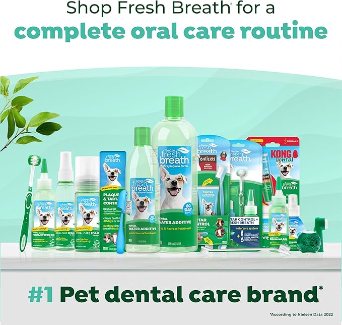 TropiClean Fresh Breath Water Additive for Dogs with Glucosamine, Hip and Joint Support for Dogs, Breath Freshener & Teeth Cleaning Solution, 16oz.