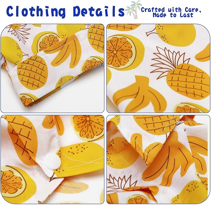 Hawaiian Dog Shirt – Lightweight and Breathable Summer T-Shirt with Tropical Prints, Fun Beach Outfit for Small, Medium, and Large Dogs, Perfect for Hot Days and Outdoor Vacation.Fruit 3XL