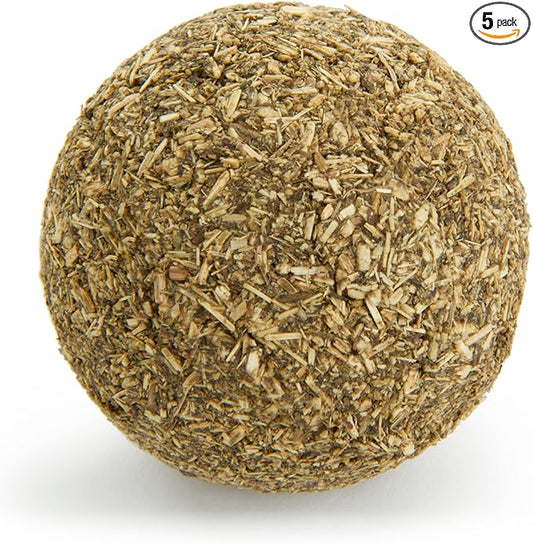 SmartyKat Catnip Toy, Compressed Catnip Ball for Indoor Cats & Kittens, Encourages Play with Less Mess, Cat Toy for All Ages, 5-Pack