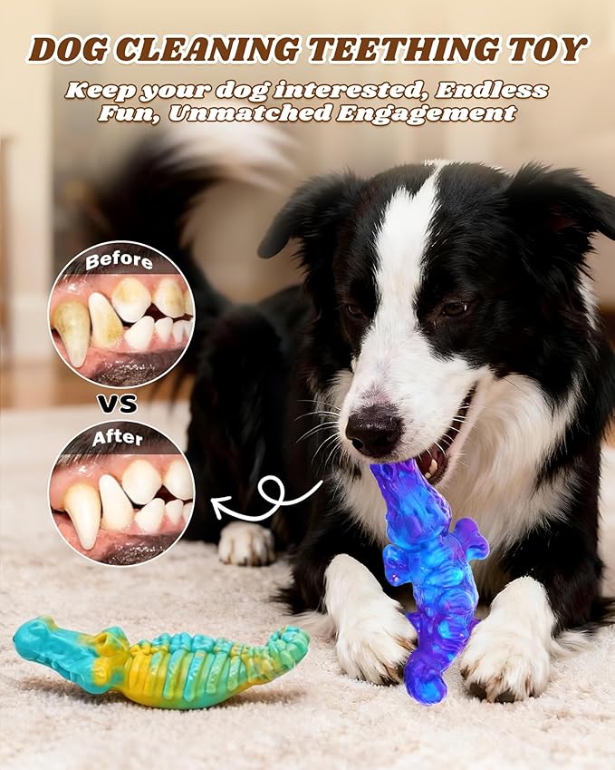 BoYoYo Tough Dog Toys for Aggressive Chewers 2 Pack, Indestructible Dog Toy for Large Dogs, Durable Dog Toys to Keep Them Busy for Large Breed, Teeth Cleaning and Training, Bacon Flavor, Purple&Green