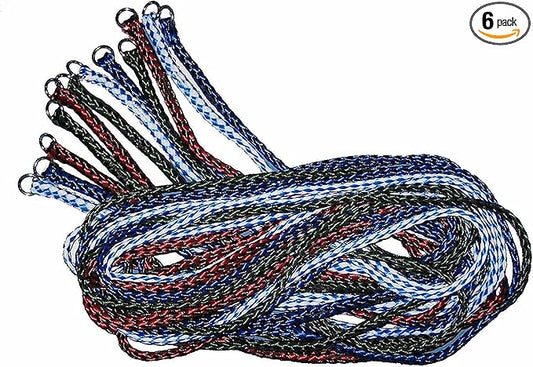 Downtown Pet Supply Braided Poly Slip Lead Dog Leash, 6 Pack, 5' Long - Universal Dog Leash with Metal O Ring - Durable for Groomers, Shelters, Rescues, Vets, or Doggy Daycares