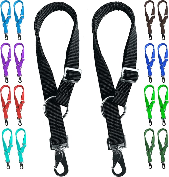 Majestic Ally Pack of 2 Horse Water Bucket Strap Hangers - Adjustable 18” to 30” length – for Indoor or Outdoor Use
