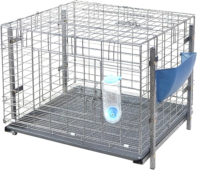 Stackable Rabbit Cage with Feeder and Water Bottle, 24 x 24 x 16 inches, Guinea Pig Ferret Bunny Hutch (1)